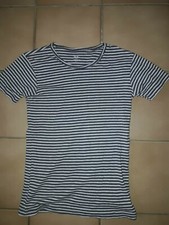 t shirt maillot de corps manches rayure marron 10 ans 