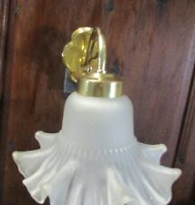 APPLIQUE MURALE INTERIEURE  DOREE.  COL DE CYGNE. TULIPE VERRE.  FONCTIONNE.