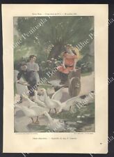 Gravure illustration GORGUET Diane chasseresse Planche Revue Mame