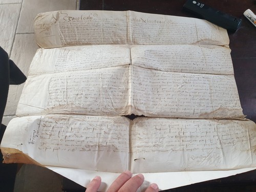 Parchemin ancien 1542 titre - parchemin,