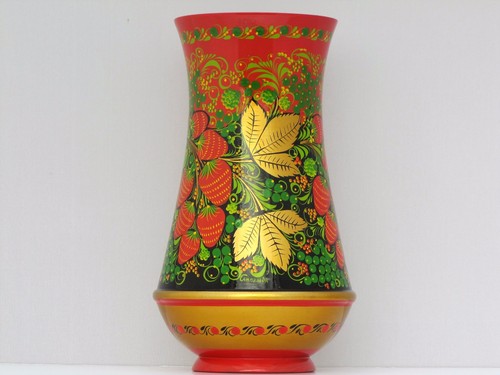 Vase bois peint la - la, main
