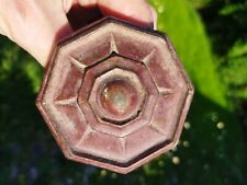 ANCIENNE POIGNÉE DE PORTE OCTOGONALE ART DÉCO EN FONTE PEINTE