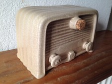 Ancienne bouteille céramique BOLS avec Boite à Musique forme de Poste RADIO TSF