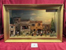 TABLEAU VITRINE SANTON CRECHE ANCIEN ART POPULAIRE PROVENCE PROVENCALE