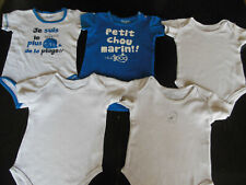 Lot de 5 body bodies bébé 9 mois