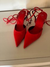 escarpins talons aiguilles oranges ZARA 37   hauteur talon 7 cm