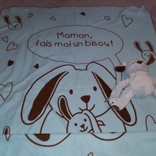 Lot couverture polaire et doudou assorti