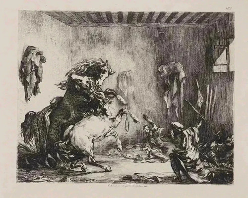 Eugène delacroix chevaux se - :,