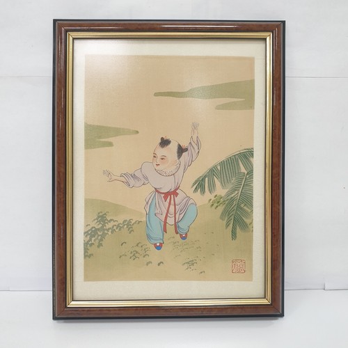 Tableau peinture soie - tableau, asie
