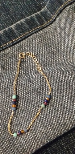 Bracelet plaqué pierres - plaqué, or