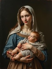 Photo A3 mère enfant tendresse artistique papier brillant déco -083