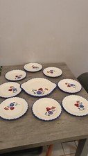 Ancien Plat Dessert  Et Ses 8 Assiettes Signées  Salins France  Et. Charbonnier 
