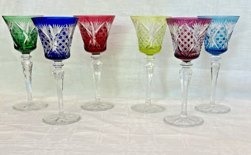 Verres pied cristal de - 6,
