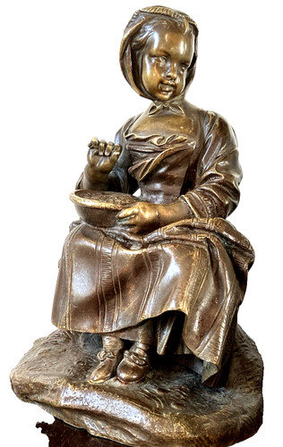 Bronze ancien 19e égreneuse - ancien,