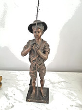 BRONZE Le Pêcheur signé  LAVERGNE  .EPOQUE XIX EME