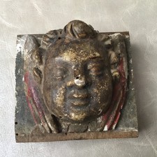 Tête ange bois sculpté doré - ange,