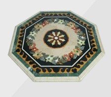 48 " Marbre Table Top Handmade Demi Précieux Pierres Floral Travail Décor Maison