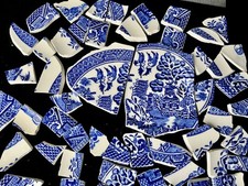 Broken China Mosaic Tiles Blue