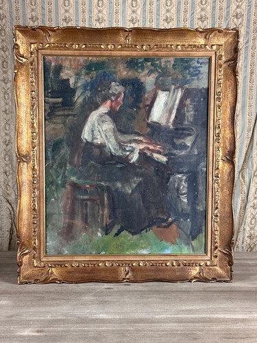 Ancien tableau portrait dame - ancien,