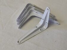 4 Equerres d'étagère en métal blanc 100 x 75mm