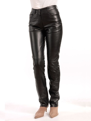 Cuir noir pantalon véritable - pantalon,