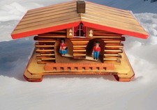 ancienne tirelire chalet vintage en bois français