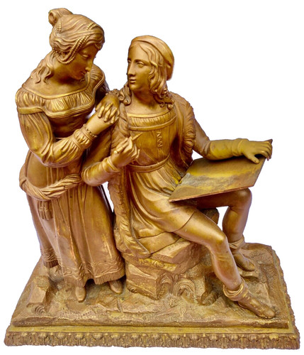 Statue couple personnages - statue,