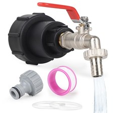 Robinet Cuve 1000L 1/2" S60X6 Raccord Cuve 1000 Litres Extension Intégrée Bou...