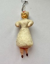 Infirmière, rare ornement de Noël ancien en coton filé, décoration russe...