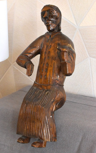 Ancienne statue bois sculpté - ancienne,