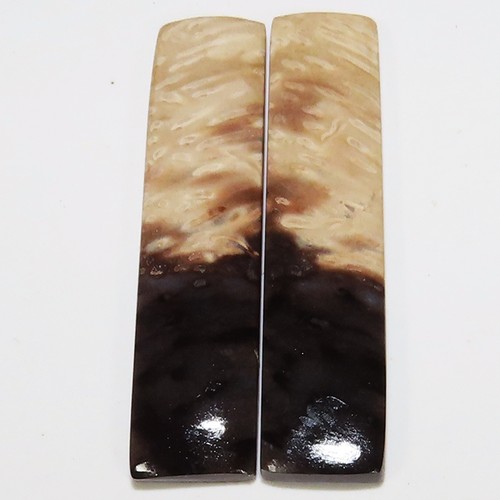 Paire cabochons bois de - de,