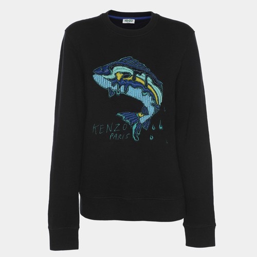 Pull jersey brodé poisson - pull,