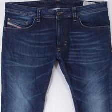 Hommes Diesel THAVAR Ajusté Skinny Élasthanne Bleu Jeans W36 L32
