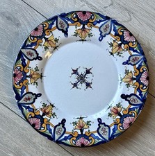 Grande assiette ancienne céramique 26cm - signée R.Tion - Vieux Rouen