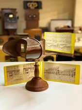 Visionneuse "Mexicain" avec 3 cartes stéréo des ruines de la Commune Paris 1871