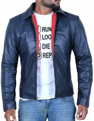 Veste cuir bleu - veste, en