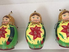Russian Doll Xmas Ornament Set