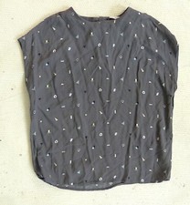 & Other Stories joli haut simple imprimé gris minimaliste 36 S