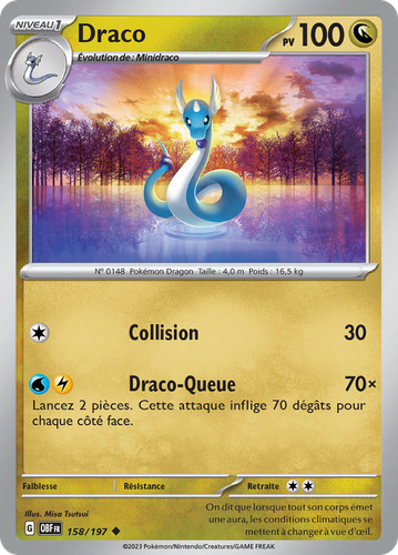 Carte pokémon draco - carte, 158/197