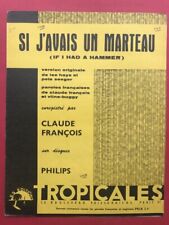 Claude François Partition "Si j'avais un Marteau" 1962