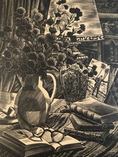 Belle Gravure XXe Bouquet De