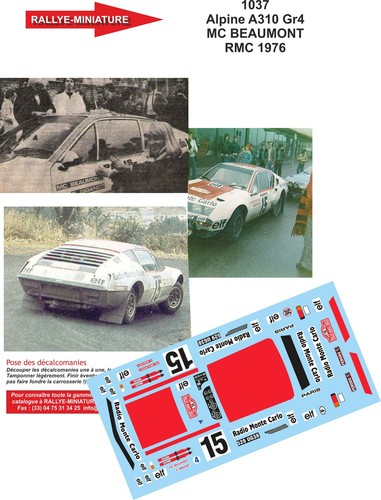 Decals ref 1037 alpine - 1/24,