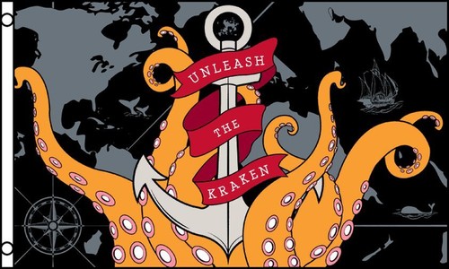 Drapeau kraken 150x90cm - 150x90cm,