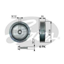 Poulie damper GATES pour Opel