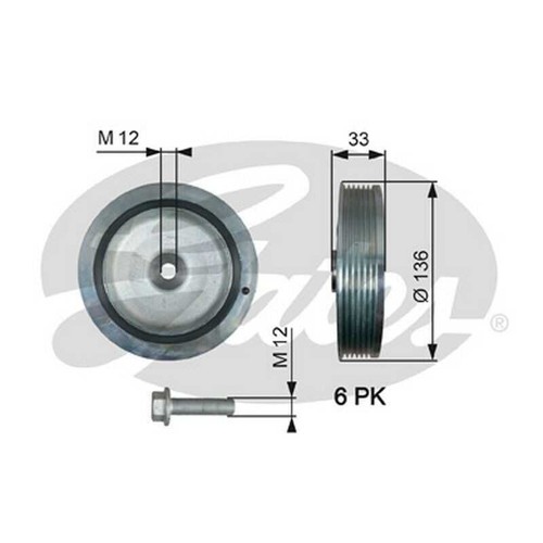 Poulie damper gates pour - damper, opel