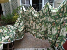 Tissu coton lin imprimé motif 'Charleston' American. 7m+ X 140, parfait rideaux