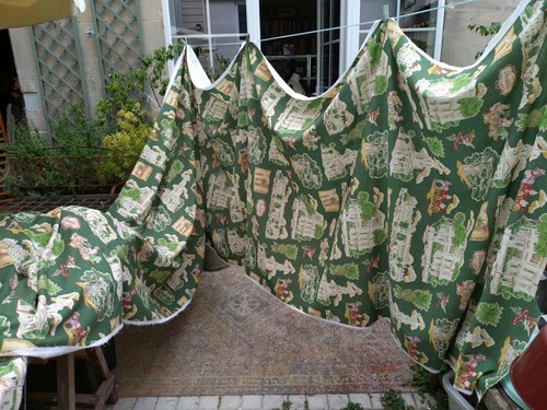 Tissu coton lin imprimé - , motif