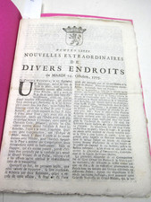 2 N° JOURNAL "NOUVELLES EXTRAORDINAIRES DE DIVERS ENDROITS" 1775 MARSEILLE