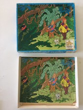 tintin - rare puzzle en bois Träpussel  110 pcs "temple du soleil" - Suède 1975