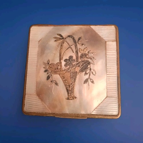 Ancien poudrier signé - ancien,